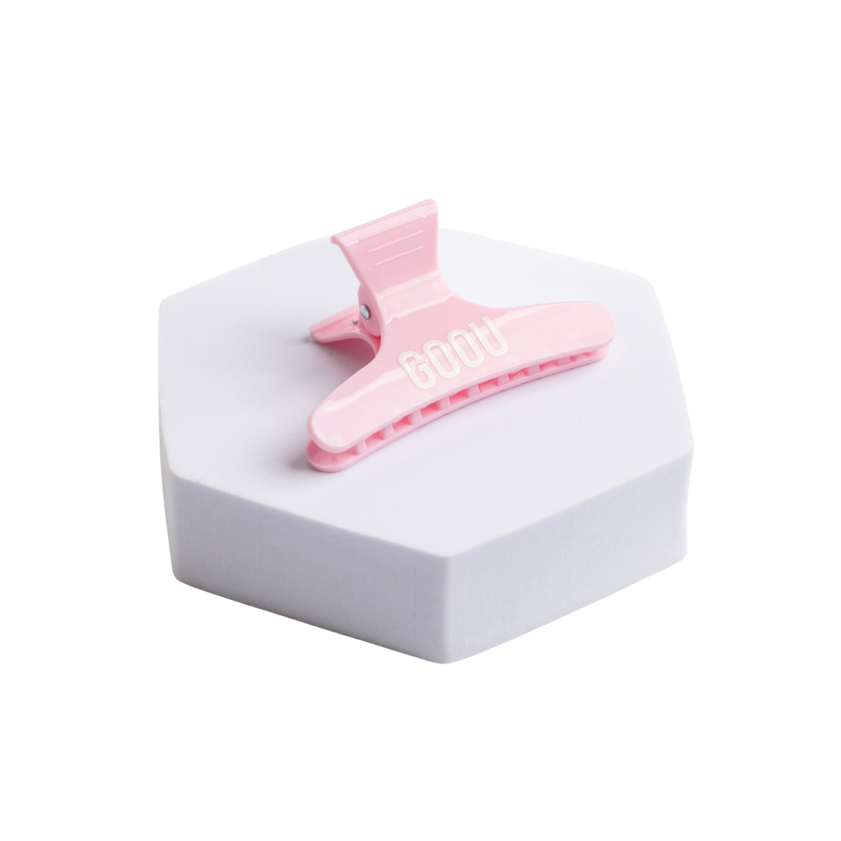 Goou beauty pink white hair clip grip with white background