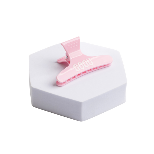 Goou beauty pink white hair clip grip with white background