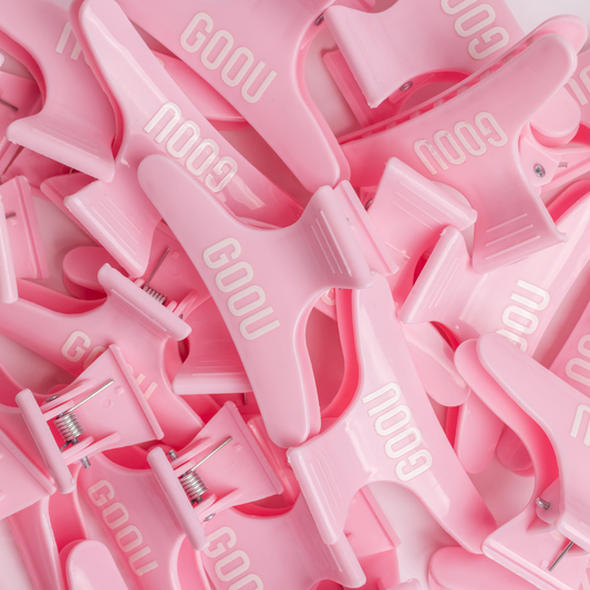 Goou beauty pink white hair clip grips