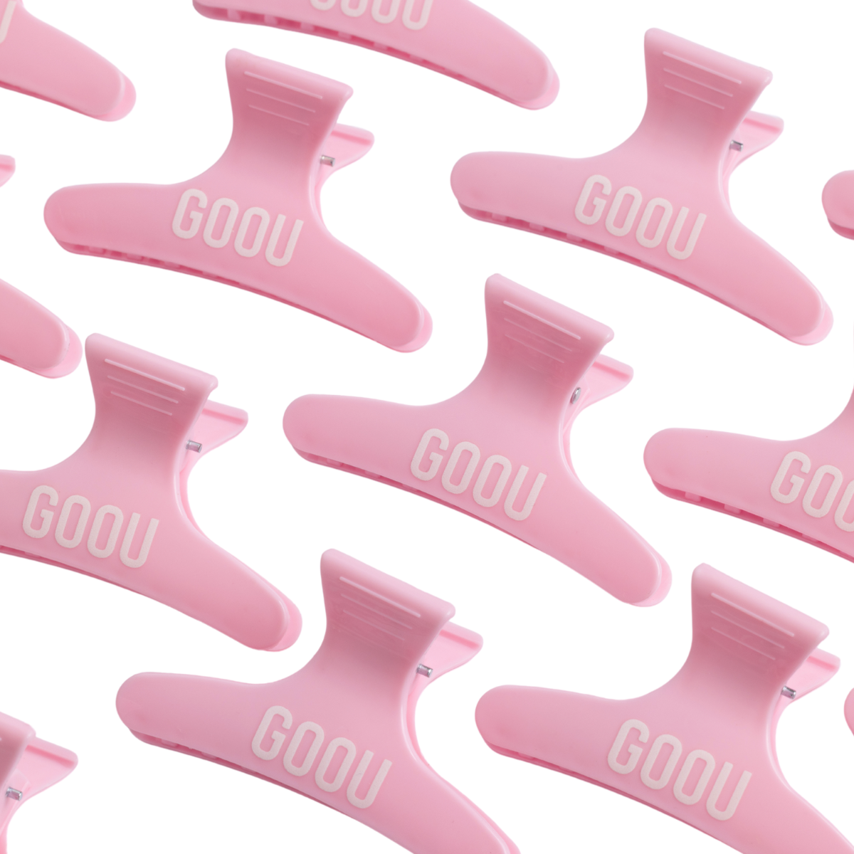 Goou beauty pink white hair clip grip with white background